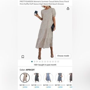 NWT PrettyGarden Cheetah Midi Dress, Medium